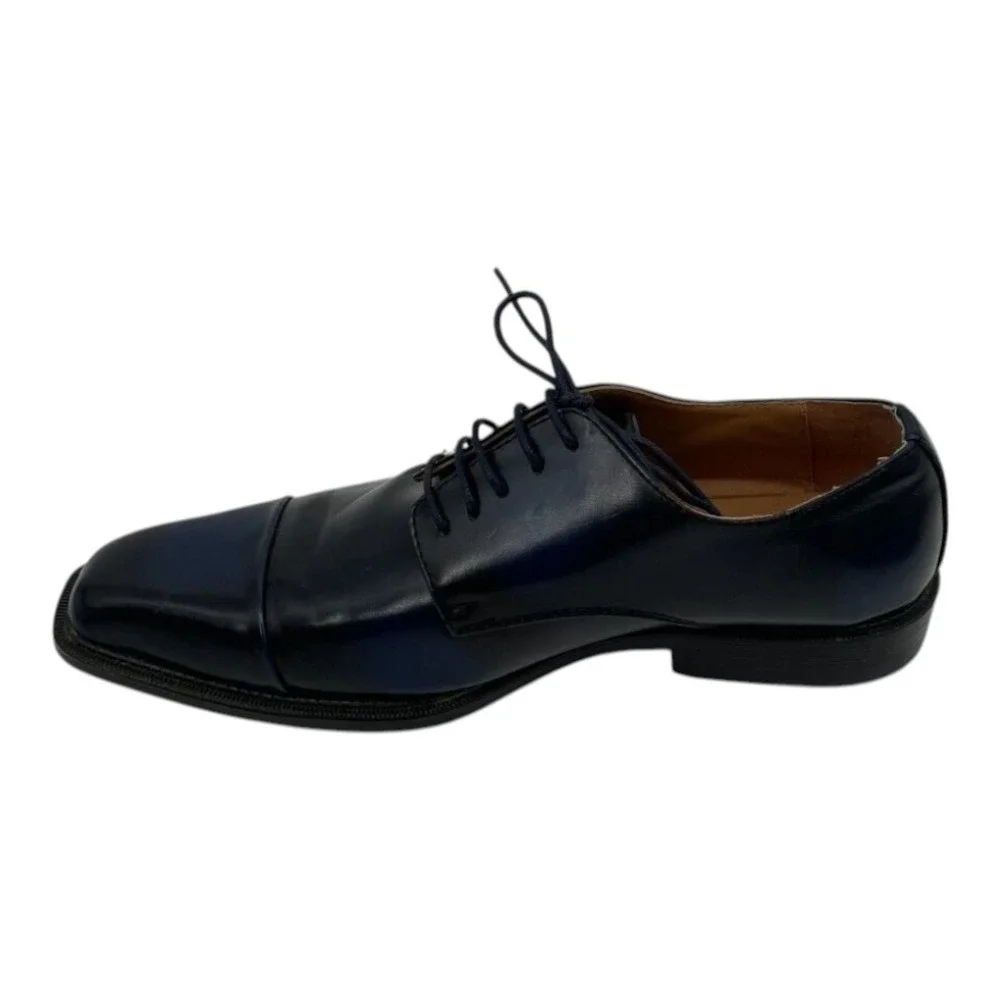 Antonio Mazzetti Troy Mens Lace Up Loafer Size 9M Navy Blue Black Two Tone Upper